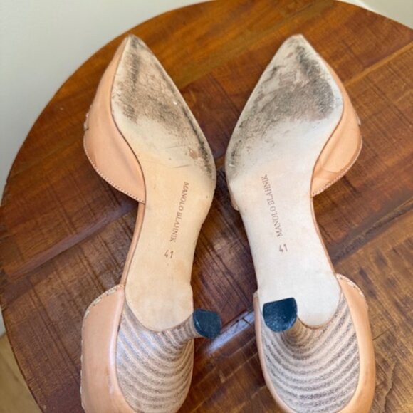 Manolo Blahnik Nude Kitten Heel Size 41 - Picture 3 of 3